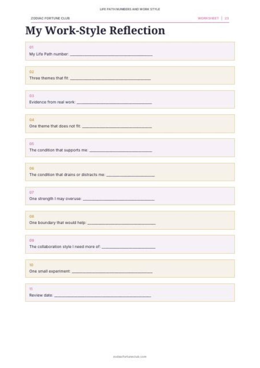 Preview: printable work-style worksheet