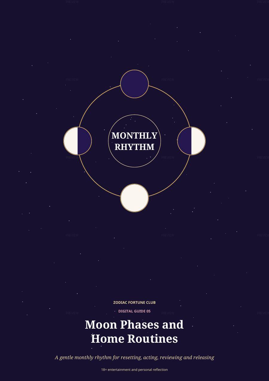Preview: cover page of the Moon Phases and Home Routines guide