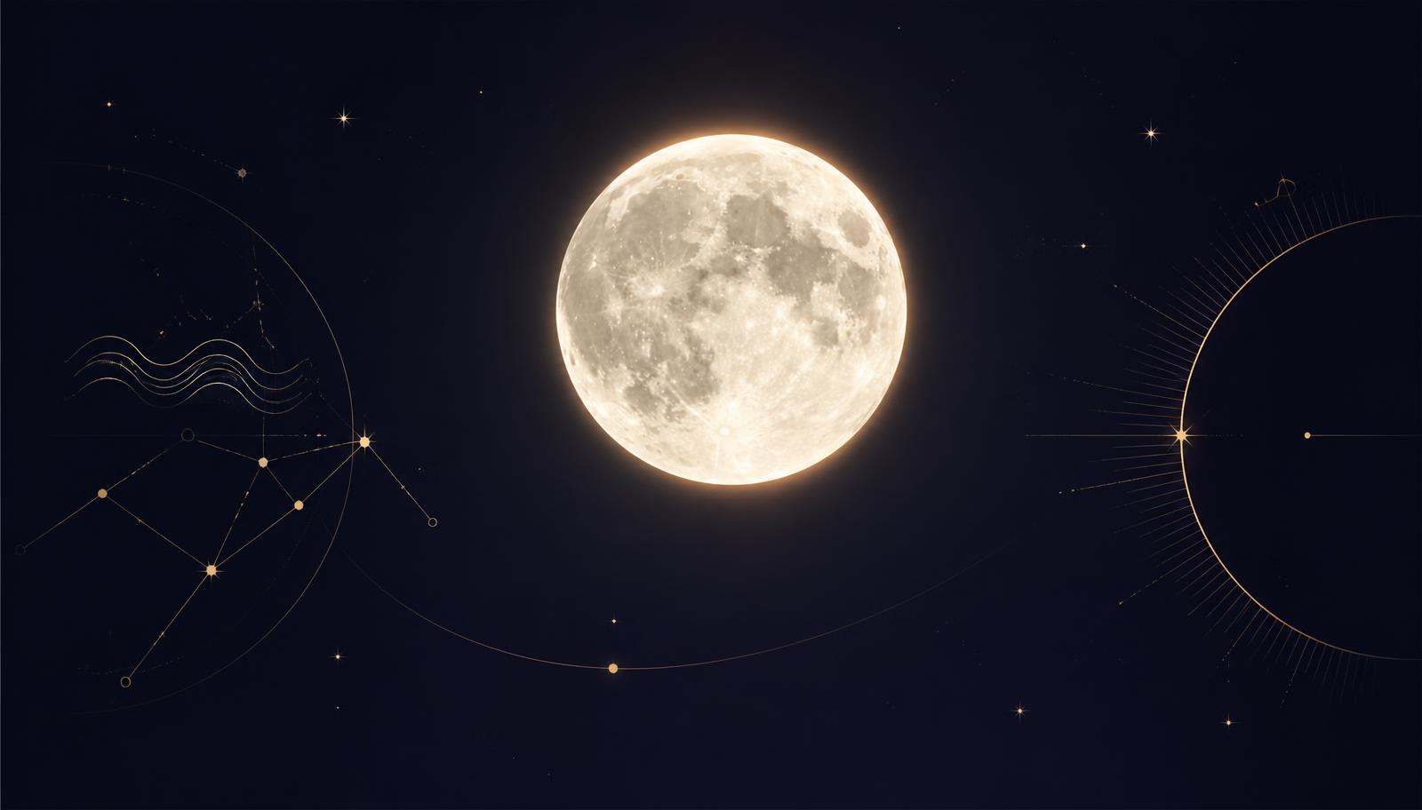 Luminous Full Moon with subtle Aquarius and Leo symbolism for the July 2026 Aquarius Full Moon