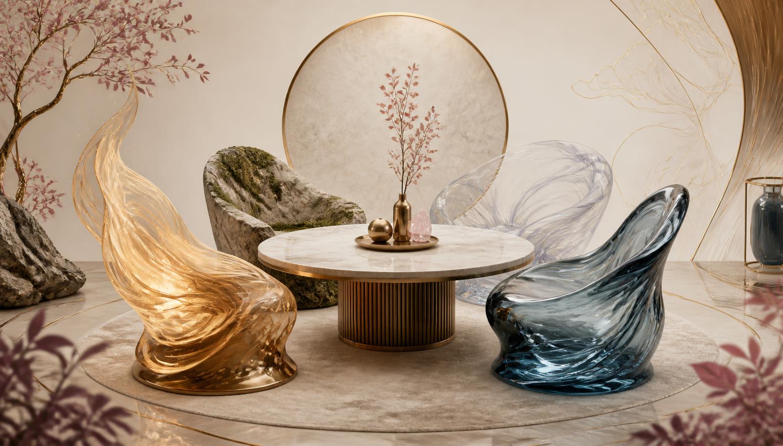 Four zodiac elements meeting around an elegant conversation table