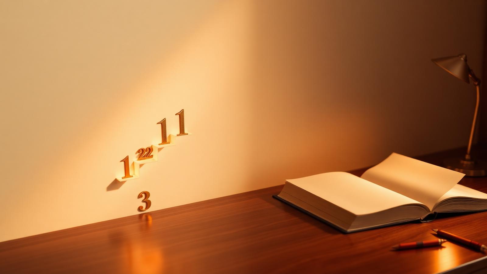 An elegant numbered pathway from 1 to 9 with subtle gold accents for 11, 22 and 33
